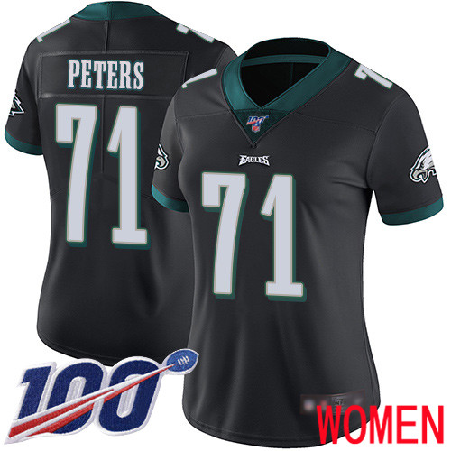 Women Philadelphia Eagles #71 Jason Peters Black Alternate Vapor Untouchable NFL Jersey Limited Player